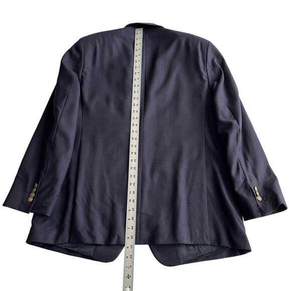 Charles Tyrwhitt Wool Cashmere Blend Navy Gold Two Button Blazer Jacket 46 R - Picture 11 of 12